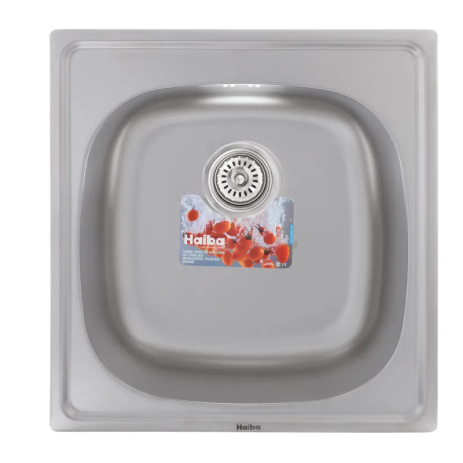 Кухонная мойка HAIBA 50x47 (decor) из нержавейки, врезная, глубина 180 мм (HB0541)