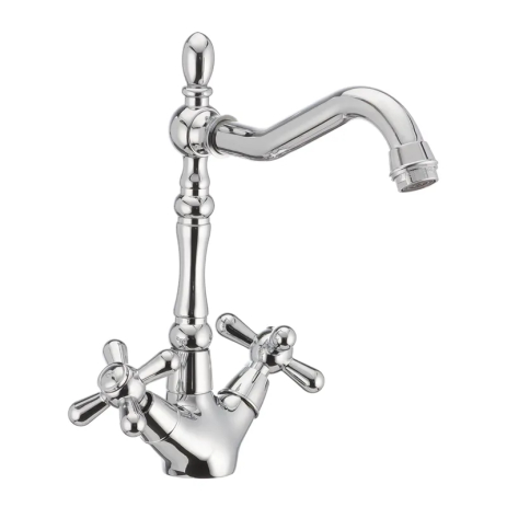 Смеситель для кухни Haiba Dominox 777, двухвентильный, хромированный (HB0095)
