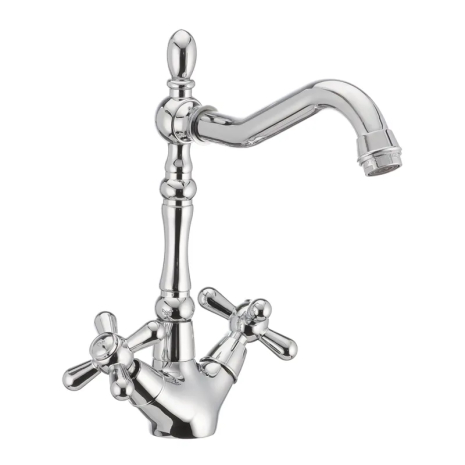 Смеситель для кухни Haiba Dominox 777, двухвентильный, хромированный (HB0095)