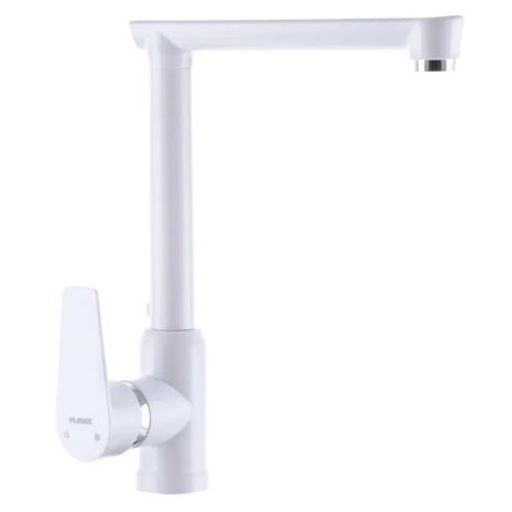 Смеситель для кухни PLAMIX Mario-017 White, высокий, однорычажный, с подводкой (PM0608)