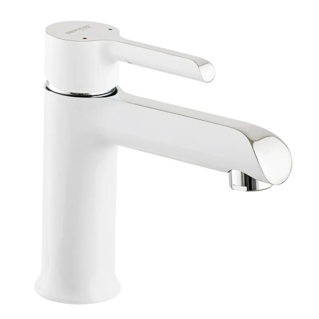 Змішувач для умивальника MIXXUS PREMIUM EDEM 001 WHITE з гнучким підводом і гарантією 60 міс. (MI5843)