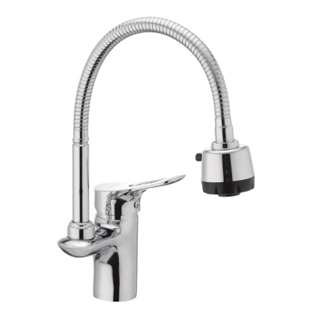Кухонный смеситель MIXXUS Arizona 014 с гибким изливом, хром, 2 режима (MI0589) Кухонный смеситель MIXXUS Arizona 014 с гибким изливом, хром, 2 режима (MI0589)