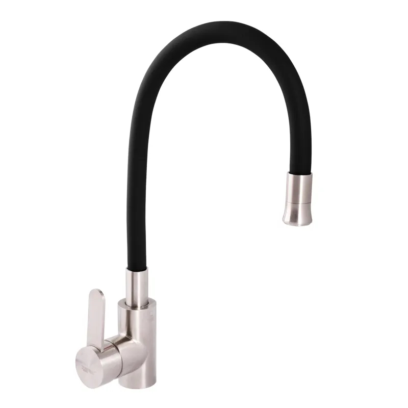 Смеситель для кухни ZERIX LR74004-2 с черным гибким изливом, нержавеющая сталь (LL1202) Смеситель для кухни ZERIX LR74004-2 с черным гибким изливом, нержавеющая сталь (LL1202)