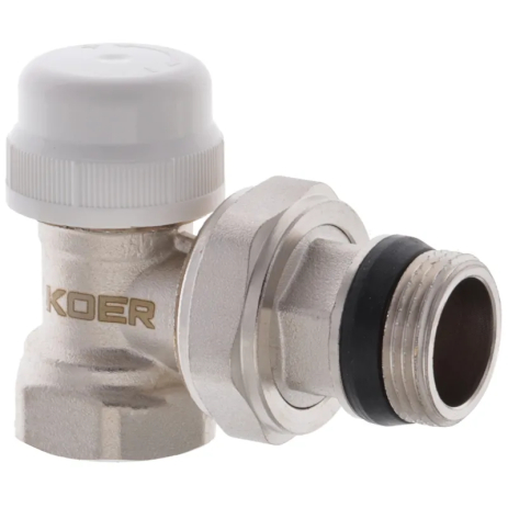 Кран термостатичний кутовий 3/4" KOER KR.921-GI, латунь, до 120°C, для термоголовки (KR2683) Кран термостатичний кутовий 3/4" KOER KR.921-GI, латунь, до 120°C, для термоголовки (KR2683)