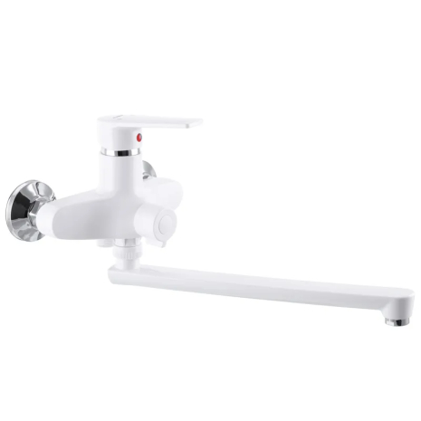 Змішувач для ванни PLAMIX Oscar-006 EURO Білий, 290 мм вилив, без шланга (PM0599)