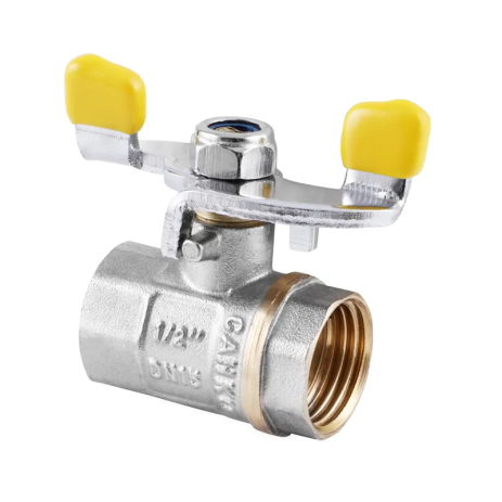 Кран шаровий САНКОМ 1/2" для газу, нікелеве покриття, модель Art. 602 (WP0075)