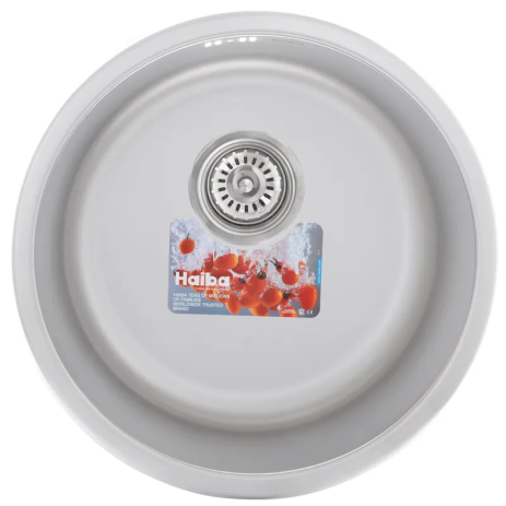 Кухонная мойка HAIBA 440 (decor) из нержавейки, врезная, стальная, 1 чаша, 440 мм (HB0525)