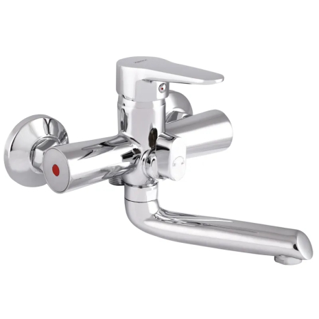 Смеситель для ванны ZERIX PUD3 146 (ZX2789) с коротким изливом, хромированный (ZX2789)