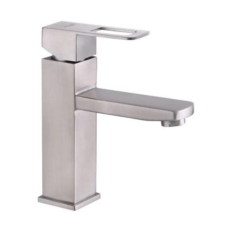 Смеситель для умывальника MIXXUS FIT-001 (SS2818) из нержавеющей стали с гибкой подводкой 90°C (SS2818)