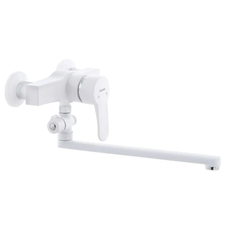 Змішувач для ванни PLAMIX Mario-006 White з довгим виливом 290 мм (PM0560) Змішувач для ванни PLAMIX Mario-006 White з довгим виливом 290 мм (PM0560)