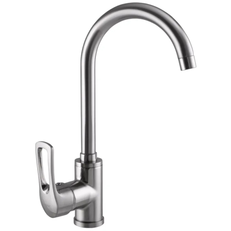 Смеситель для кухни ZERIX SAR 181, сатиновый, высокий, с гарантией 2 года (ZX0417)