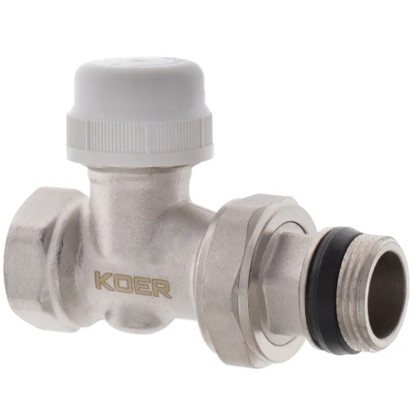Термостатичний кран прямий KOER KR.923-GI 3/4“ нікелевий для радіаторів (KR2685) Термостатичний кран прямий KOER KR.923-GI 3/4“ нікелевий для радіаторів (KR2685)