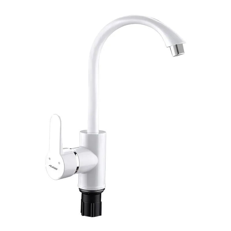 Змішувач PLAMIX Leon-011 White з гнучким підведенням, 250 мм (PM0614) Змішувач PLAMIX Leon-011 White з гнучким підведенням, 250 мм (PM0614)
