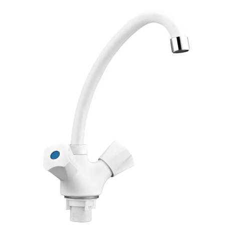 Смеситель для кухни PLAMIX Omega-271 White с высоким изливом и гибкой подводкой (PM0610) Смеситель для кухни PLAMIX Omega-271 White с высоким изливом и гибкой подводкой (PM0610)