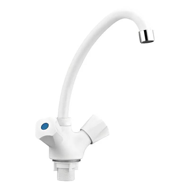 Смеситель для кухни PLAMIX Omega-271 White с высоким изливом и гибкой подводкой (PM0610) Смеситель для кухни PLAMIX Omega-271 White с высоким изливом и гибкой подводкой (PM0610)