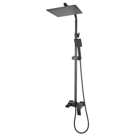 Душевая колонна KOER KB-58007-05 с черным смесителем и водопадом 150 см (KR3463)