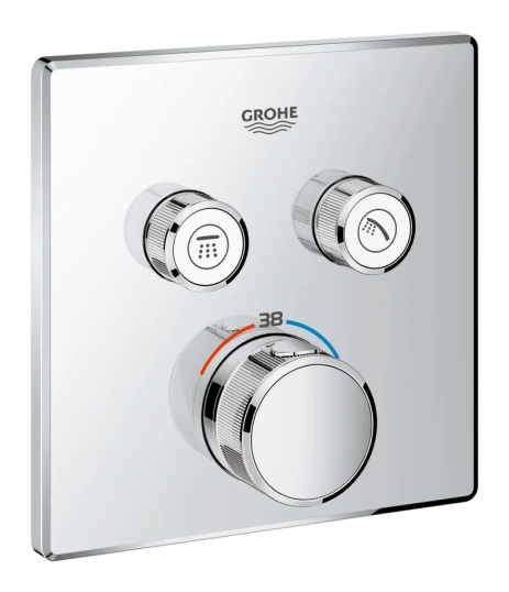 Термостатичний змішувач Grohe Grohtherm SmartControl на 2 споживачів, прихований монтаж, хром (29124000)