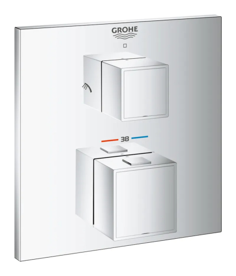 Термостат прихованого монтажу Grohe Grohtherm Cube на 2 споживача, Хром (24154000)