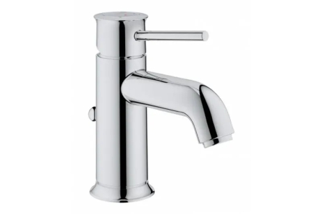 Смеситель для умывальника Grohe BauClassic с донным клапаном, хромовый, однорычажный (23161000) Смеситель для умывальника Grohe BauClassic с донным клапаном, хромовый, однорычажный (23161000)