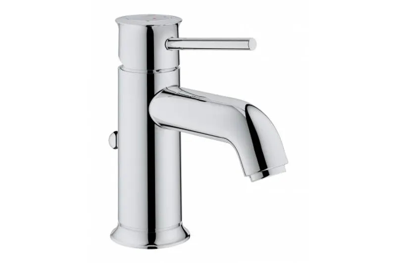 Смеситель для умывальника Grohe BauClassic с донным клапаном, хромовый, однорычажный (23161000) Смеситель для умывальника Grohe BauClassic с донным клапаном, хромовый, однорычажный (23161000)