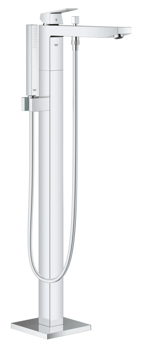 Напольный смеситель для ванны Grohe Eurocube (23672001) с хромированным покрытием, однорычажный (23672001)