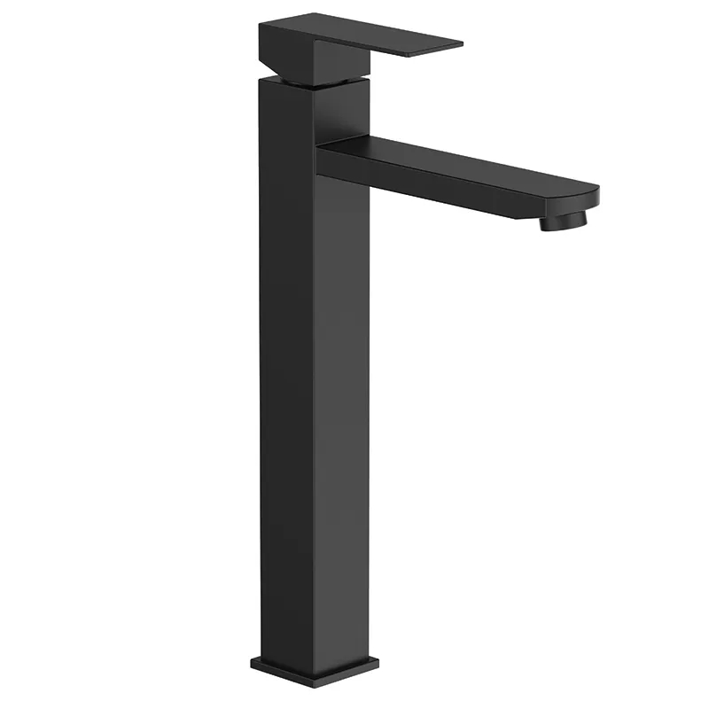 Смеситель для умывальника ZERIX KUB-001-HIGH BLACK, нержавеющая сталь SUS304, высокий, 270 мм (ZX4846) Смеситель для умывальника ZERIX KUB-001-HIGH BLACK, нержавеющая сталь SUS304, высокий, 270 мм (ZX4846)