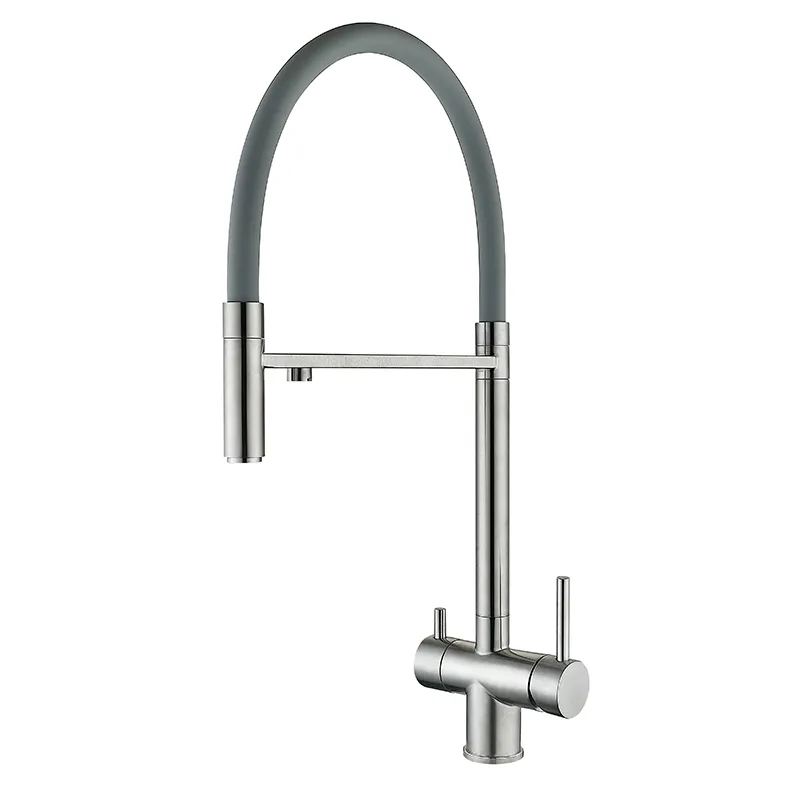 Кухонный смеситель ZERIX KIT-021 REFL.GRAY с гибким изливом (нерж. сталь) (ZX4861) Кухонный смеситель ZERIX KIT-021 REFL.GRAY с гибким изливом (нерж. сталь) (ZX4861)