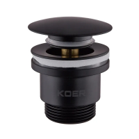 Донний клапан для умивальника KOER PW-01-05 1 1/4'' чорний з кнопкою (KR3403)