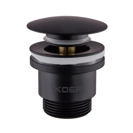 Донний клапан для умивальника KOER PW-01-05 1 1/4'' чорний з кнопкою (KR3403) Донний клапан для умивальника KOER PW-01-05 1 1/4'' чорний з кнопкою (KR3403)