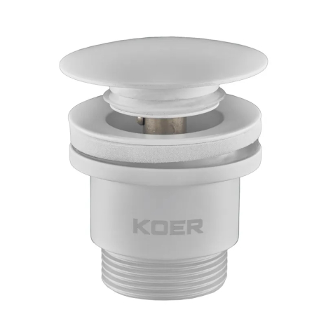 Донний клапан для умивальника KOER PW-01-03 1 1/4'' (білий, латунь) (KR3402)