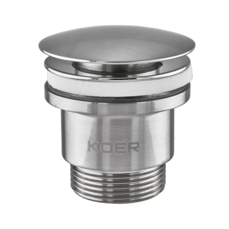 Донний клапан для умивальника KOER PW-01-02 1 1/4'' (нерж. сталь, кнопка) (KR3401)