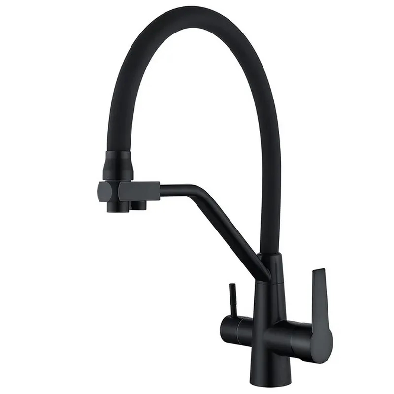 Смеситель для кухни Mixxus FUL-021 Black с гибким изливом и выходом для питьевой воды (MI6021) Смеситель для кухни Mixxus FUL-021 Black с гибким изливом и выходом для питьевой воды (MI6021)
