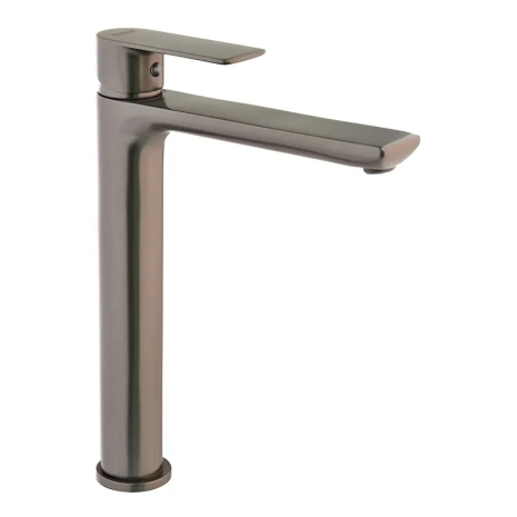 Смеситель для умывальника Haiba Alex 001 High Graphite с гибкой подводкой (HB3994)