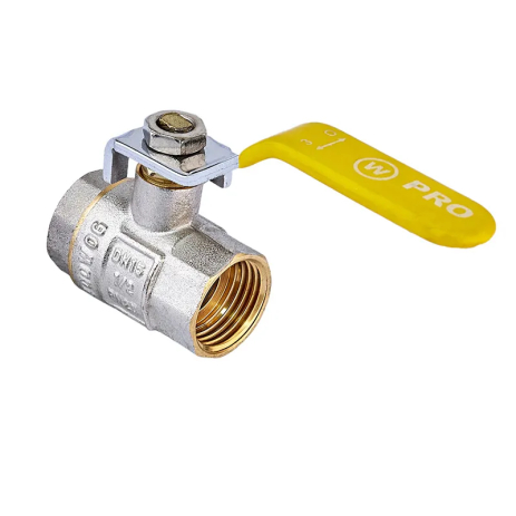 Шаровой кран WATERPRO WP602-15FFL-Y 1/2" для газа, никелевое покрытие, латунь (WP2929) Шаровой кран WATERPRO WP602-15FFL-Y 1/2" для газа, никелевое покрытие, латунь (WP2929)
