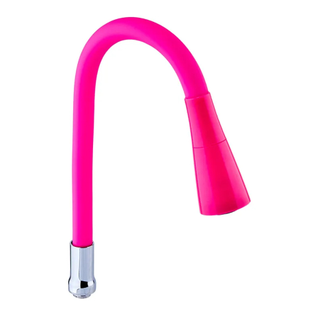 Излив силиконовый Zerix SPS-02 Rose red гибкий для смесителя, хромированное покрытие (ZX3213)