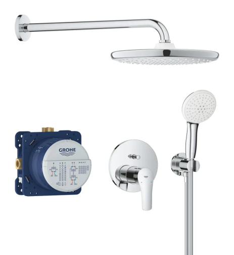Душевая система скрытого монтажа Grohe Eurosmart 25288000, хромированный смеситель, латунь (25288000)