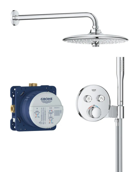 Скрытая душевая система Grohe Euphoria 260 Grohtherm SmartControl, хром, с термостатом (34867000)