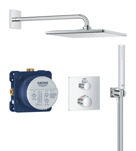 Grohe Grohtherm (34870000) - Душевая система скрытого монтажа с термостатом, Хром (34870000)