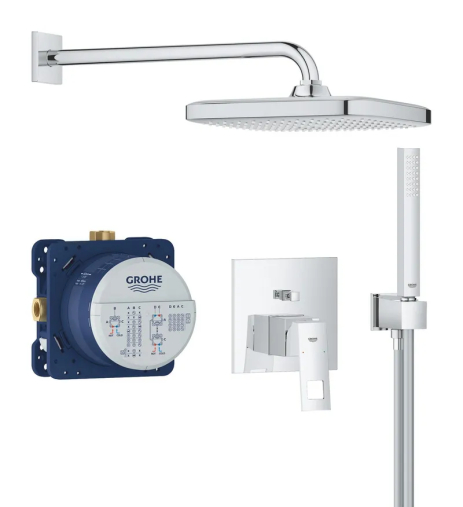 Скрытая душевая система Grohe Eurocube Tempesta 250 Cube, хром, для душа (25289000)