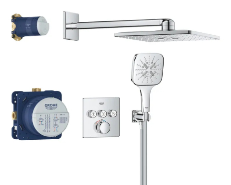 Душевая система скрытого монтажа Grohe Grohtherm SmartControl, 3 выхода, термостат, хром (34864000)
