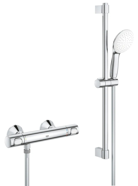 Термостат для душа Grohe Grohtherm 500 з душовим гарнітуром та хромовим покриттям (34796001)