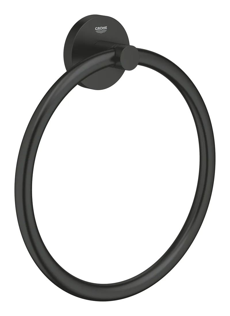 Кільце-тримач для рушника GROHE Essentials чорне, метал, настінний 1024612430 (1024612430) Кільце-тримач для рушника GROHE Essentials чорне, метал, настінний 1024612430 (1024612430)