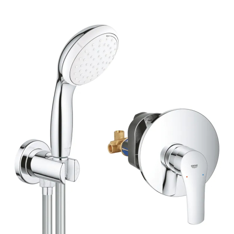 Душевой набор Grohe Eurosmart UA33556002, встроенный смеситель, хром, 1 режим (UA33556002)