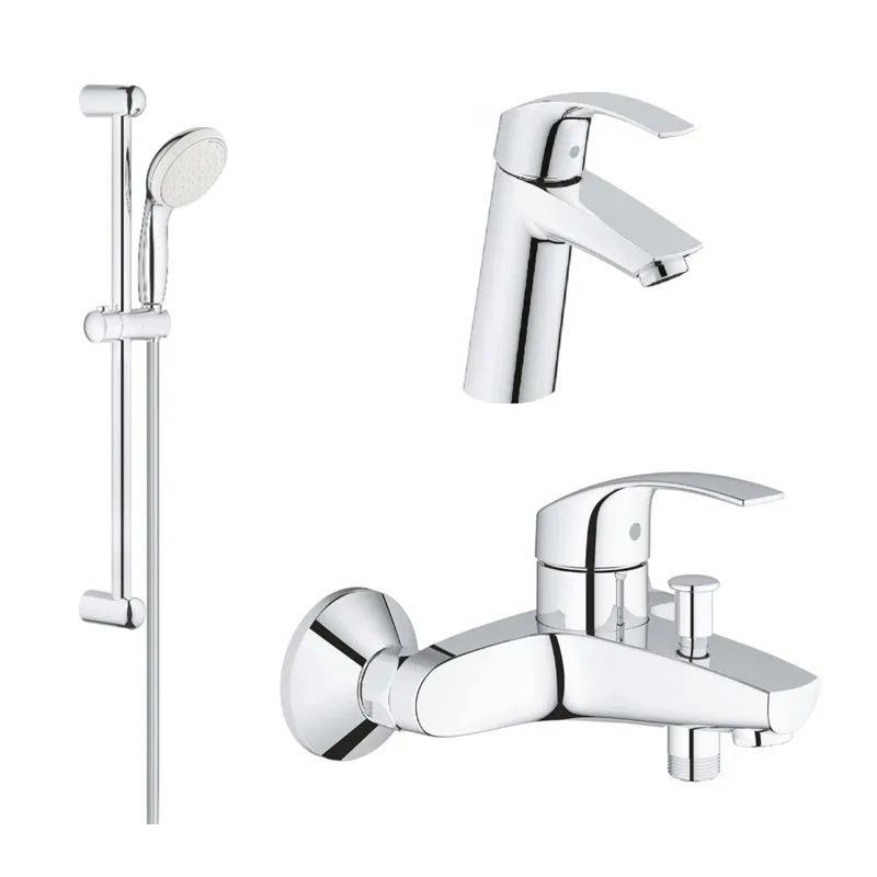 Набір змішувачів для ванни Grohe Eurosmart 3в1 New Tempesta 100, хром (123246MOL) Набір змішувачів для ванни Grohe Eurosmart 3в1 New Tempesta 100, хром (123246MOL)