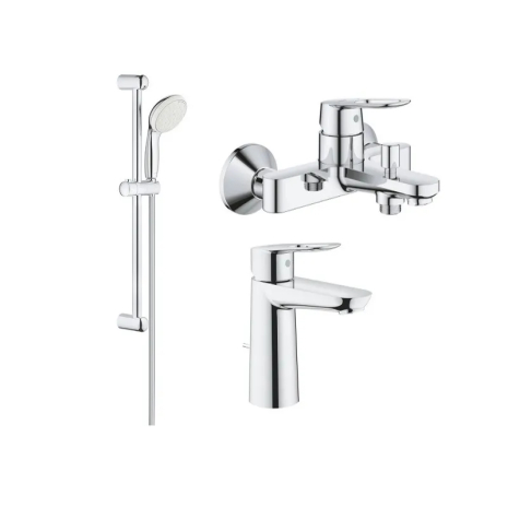 Комплект змішувачів для ванни 3в1 Grohe BauLoop, латунь, хром, 175 см (UA123215M1)