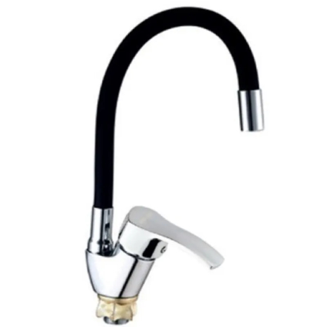 Смеситель для кухни Mixxus YUB4-279 Reflector Black с гибким изливом, хром (MI6484)