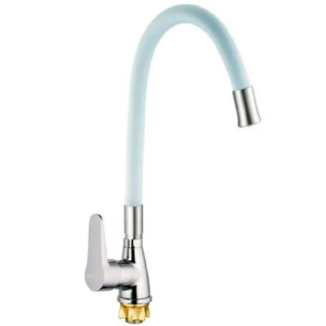 Смеситель для кухни Mixxus SOP4-146 Reflector White с гибким изливом и хромированным покрытием (MI6491)