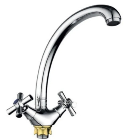Смеситель для кухни Mixxus Toledo 273 (Nut) хром, высокий, кран букса 180° (MI6316)