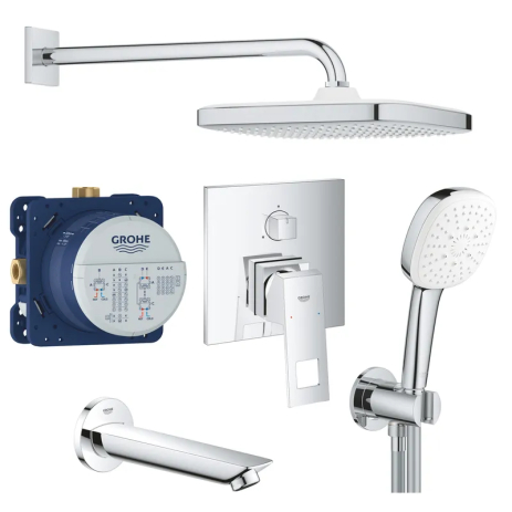 Набор для ванны Grohe Eurocube Tempesta Cube 250, хром, встроенный смеситель (UA26417SC0)