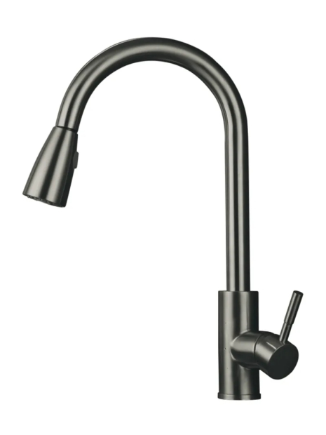 Смеситель для кухни MIXXUS SUS-014-B GRAPHITE с выдвижной лейкой из нерж. стали (MI6564)